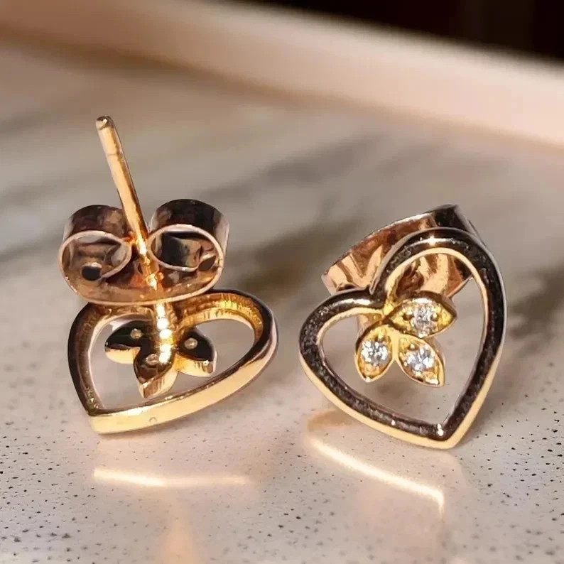 2Ct Round LabCreated Diamond Womens Stud Earring 14K Yellow Gold Plated