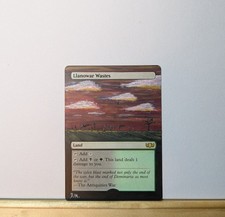 Handpainted Llanowar Wastes alter Magic The Gathering MTG