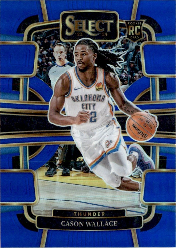 Cason Wallace 2023-24 Panini Select Blue Prizms RC #88 Oklahoma City Thunder