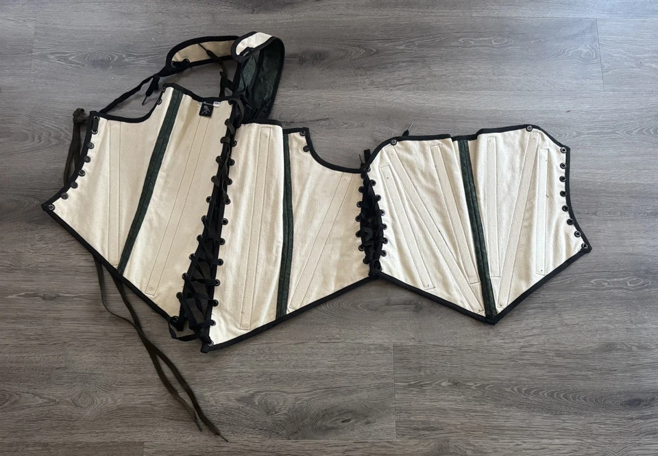 Corsé corpiño brocado floral Moresca MAX 1 verde renacimiento medieval XXL 🔥🔥 Foto 3 de 4