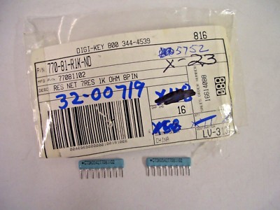 (23 PIECE LOT) 77081102, CTS, RES ARRAY 7 RES 1K OHM 8SIP