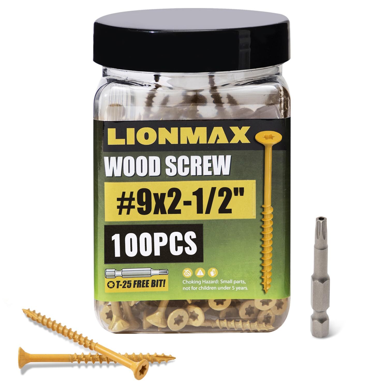 2-1/2 Inch #9 Outdoor Deck Screws - Rust Resistant - 100 Pcs