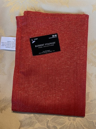 Robert Stanley Sparkling Ruby Red Holiday Napkins 18” X 18” New - Picture 4 of 5