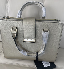 Mia Luxury Genuine Leather Womens Tote Bag/ Shoulder Bag  In Gold Nwt