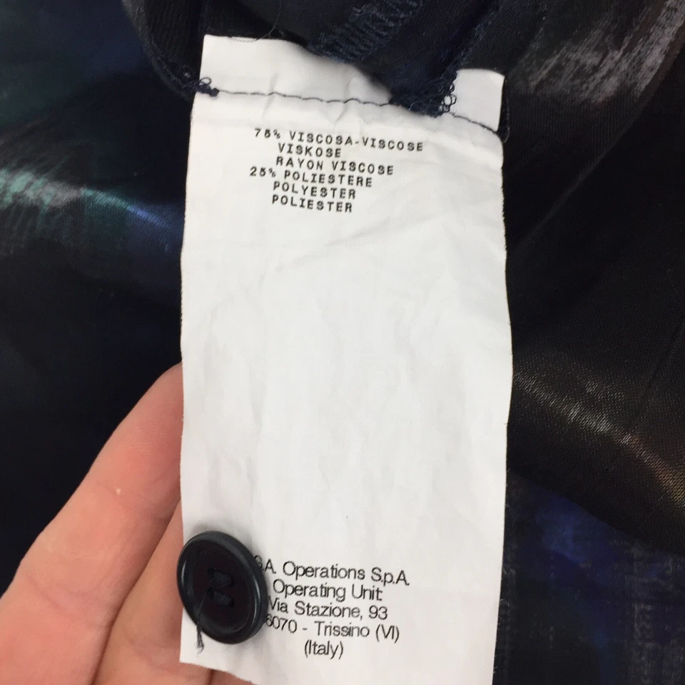 Emporio Armani Womens High Waist Shorts Watercolor Print Dark Blue Sz IT 42 8 e - Image 4 of 4