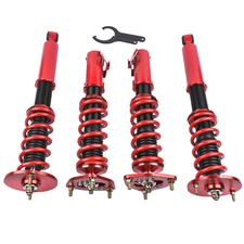 Red Coilovers Struts Shocks Suspension Kit for Nissan 1995-1998 S14 240SX 16 Way