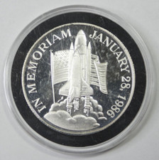 1986 In Memoriam Challenger Shuttle Disaster - 1 Troy Ounce .999 Fine Silver 89.00 per troy oz