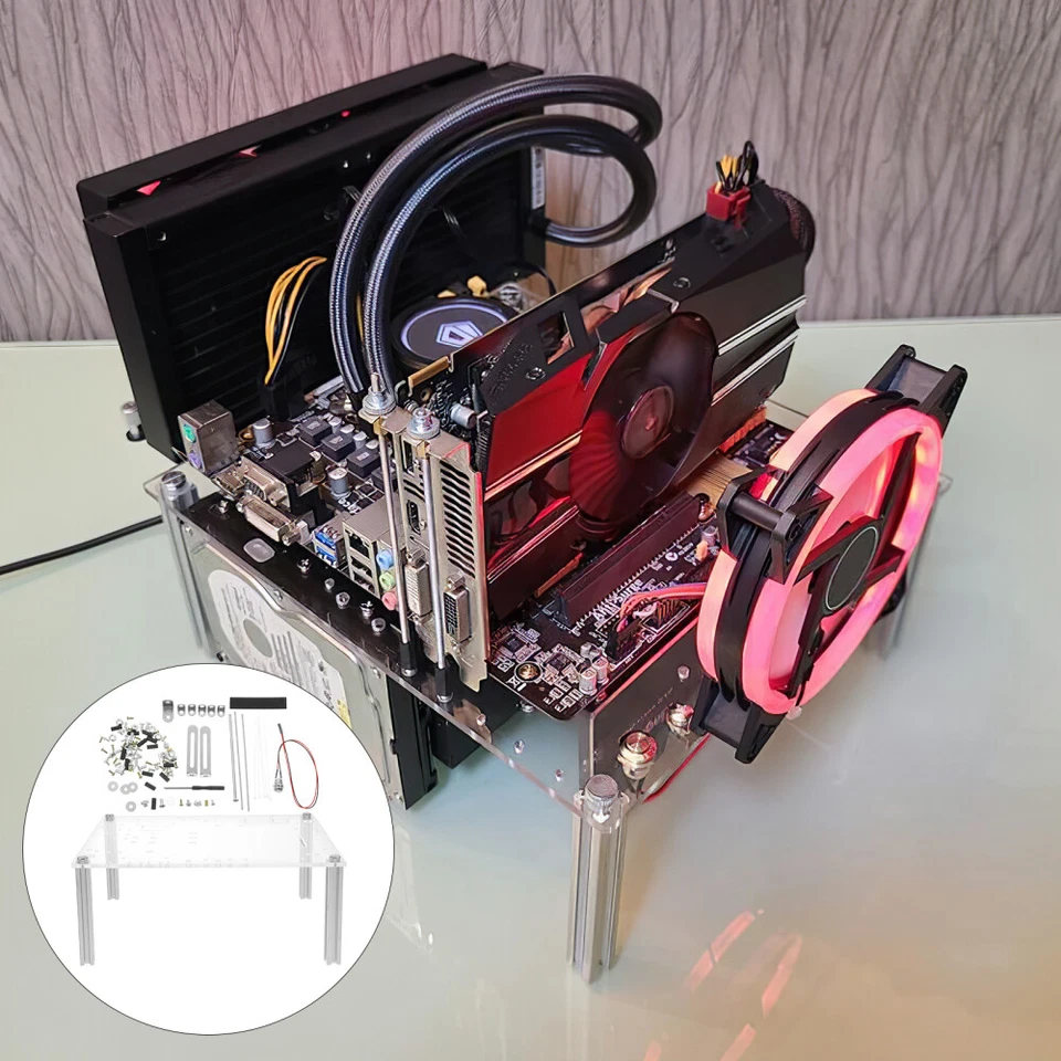 Open Air Case Pc Computer Mainframe Chassis Motherboard Rack Travel - Image 2 of 4