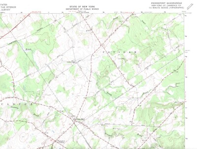 Pierrepont Quadrangle New York 1964 USGS Topo Map 7.5 Minute Topographic