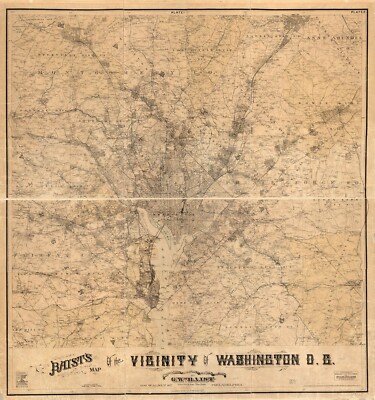 22'' x 24'' 1918 Map Baist's map of The Vicinity of Washington D.C