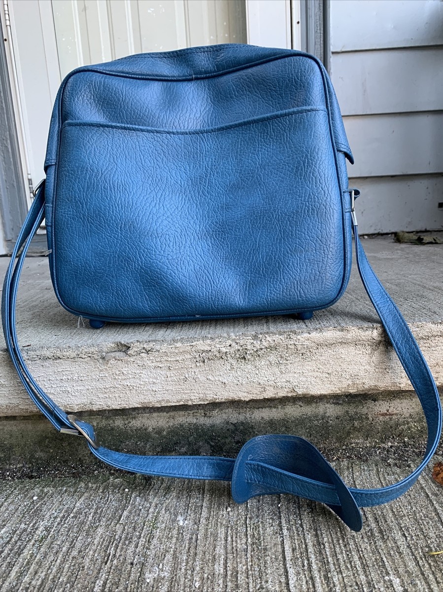 USA Vintage SEARS 60’s Travel Carry Bag SEARS VINTAGE RETRO 1960'S BLUE VINYL CARRY ON TRAVEL BAG | eBay