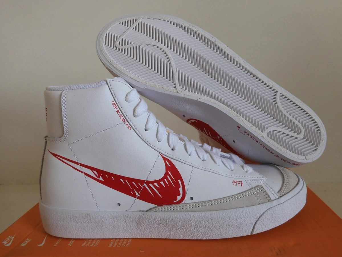 Nike Blazer 77 Mid Sketch - Red | eBay