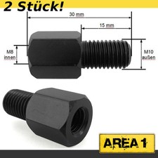 2x Motorrad Spiegel Adapter von M8 Rechtsgewinde auf M10 Rechtsgewinde