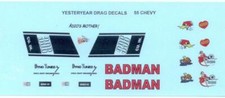 Yesteryear Badman 55 Chevrolet waterslide drag decal