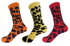 1-3 COTTON CREW SOCKS SIZE 10-13 CUSHIONED FUNNY PARTY SOCKS ANIMAL PRINT