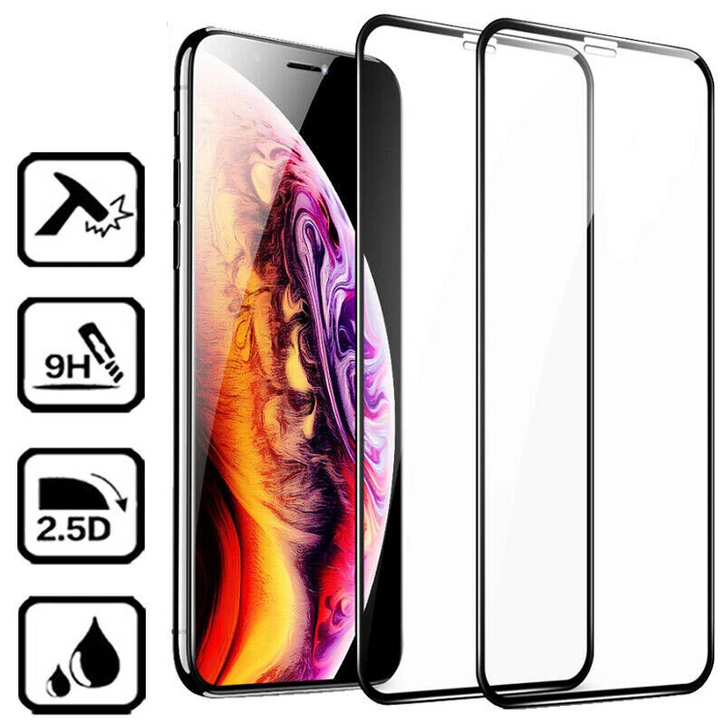 For iPhone 6-11 Pro Max Full Coverage Tempered Glass Screen Protector Clear - Image 3 of 4