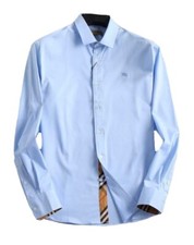 Burberry Camicia Uomo Cotone Popeline Stretch Logo in Tinta Special Price