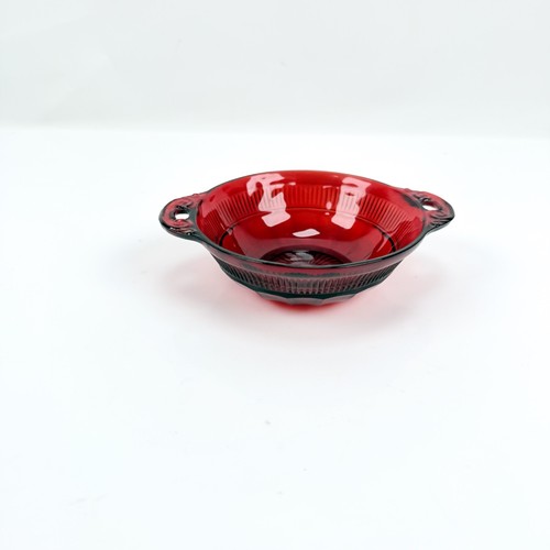 Vintage Anchor Hocking Ruby Red Glass 4.5” Jewelry Trinket Candy Dish - Picture 2 of 12