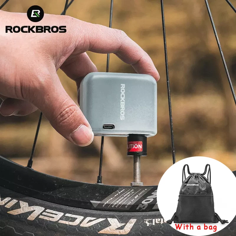ROCKBROS AS1 Mini Cubo Bomba Neumática Eléctrica Pequeño Inflador de Bicicleta Portátil 100 PSI Foto 4 de 4