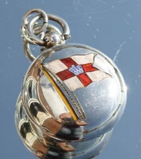 ELDER DEMPSTER LINE SOLID SILVER & ENAMEL SOVEREIGN CASE C-1908 A/F