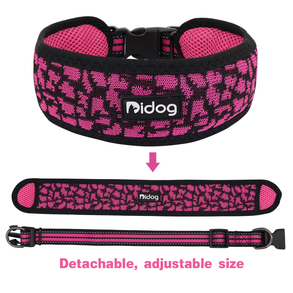 2 inch Wide Dog Collar and Lead Set Soft Air Mesh Padded Collar Rope