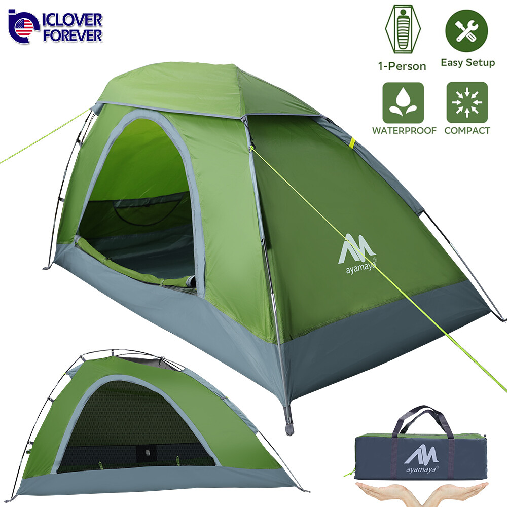 Tienda de campaña para mochileros para 1 persona individual impermeable ultraligera camping senderismo tienda de vivero