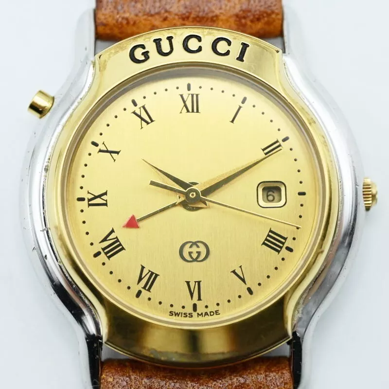 Montre à quartz pour femme M03 k006 GUCCI MONDIALE 8200JR date GMT SS/ceinture en cuir