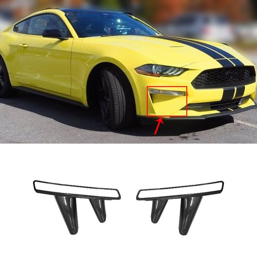 Lámpara antiniebla delantera de fibra de carbono borde 2 piezas apta para Ford Mustang 2018-2021 - Imagen 8 de 10