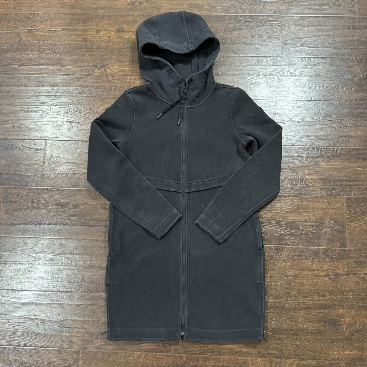 Lululemon Womens Long Horizons Hoodie Jacket Full Zip Black Cotton