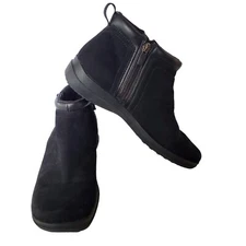 Easy Spirit Women's Black Leather Wonders Ankle Boots Booties Side Zips 9