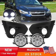 For 2012-2014 Subaru Impreza Front LED Bumper Fog Lights Lamps w/ Cover Bezels