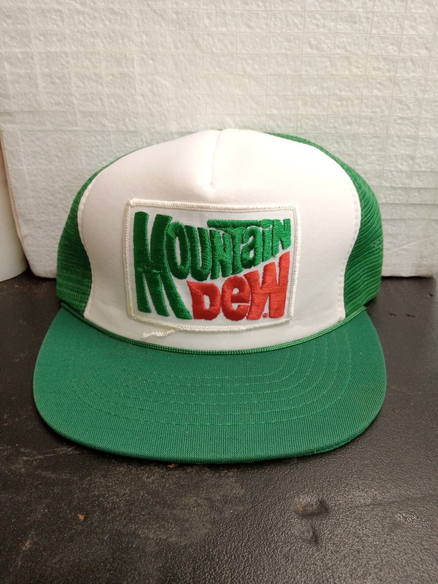 Vintage 80s Mountain Dew Foam Snapback Trucker Cap Rare Style
