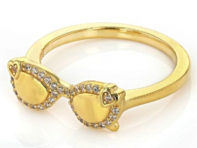 JTV Bella Luce Ring Zircon 18k Yellow Gold Over Sterling Silver Sunglasses NEW 8