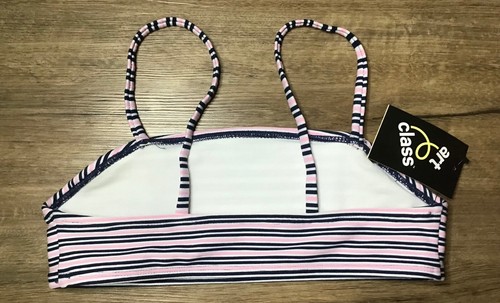 Girls' Striped Bralette Bikini Top Swimsuit Blue/Pink size L (10/12) art class - Picture 3 of 3