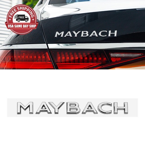 Genuine Silver MAYBACH Letter Trunk Lid Logo Badge Sticker For Mercedes Benz - Foto 4 di 4