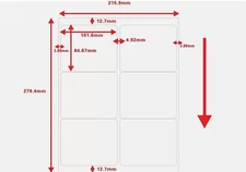 500 Sheets 3000 Labels -6up Label *5pack