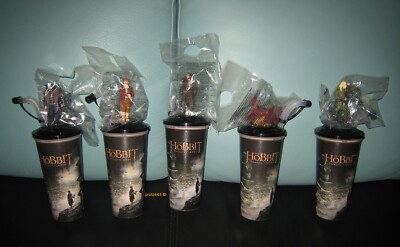 HOBBIT 2  Set  KINO TRINK BECHER CINEMA MOVIE CUP mit 5 Topper / Figuren NEU OVP
