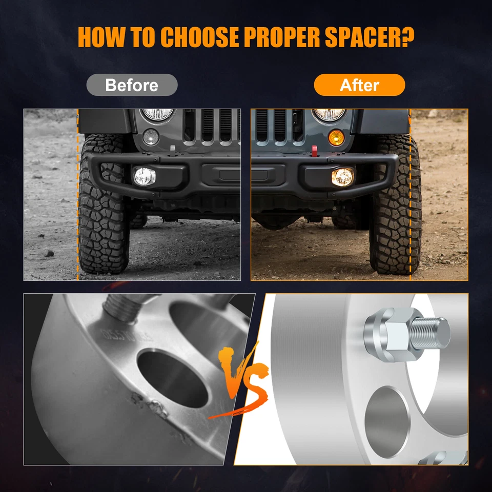 MIROZO 2X 1.25" 5X4.75 to 5X4.75 12X1.5 Wheel Spacers For GMC S15 Chevrolet S10 - Image 4 of 4