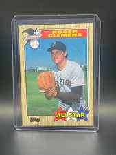 1987 Topps Baseball Roger Clemens All Star Rare #614 American League Pitcher 