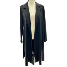 Na-kd Fluid Trench Oversized Black Coat Sz 36 Or Us Sz 6