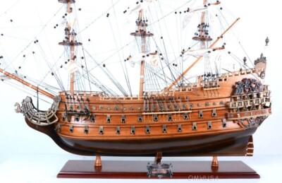 Soleil Royal Wooden Tall Ship Model 36'' Semi-Built French Navy Warship Boat New