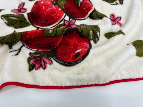 Vintage Sayco Kitchen Towel & Matching Apron Set - MCM Cherry Screen Print USA - Picture 3 of 8