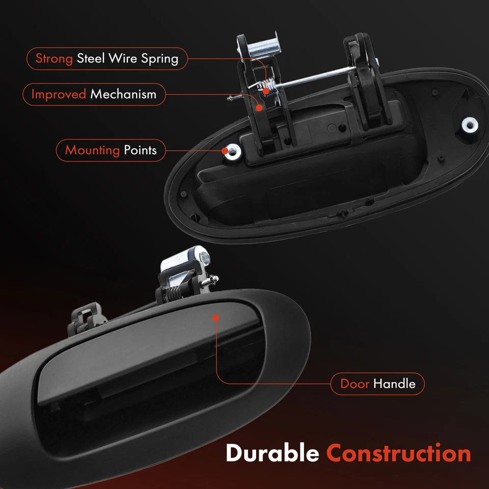 Manija de puerta exterior negra del lado del pasajero trasero para Ford Taurus 2004-2007 Mercury Foto 4 de 4