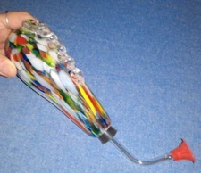 1 - HUMMINGBIRD FEEDER - Glass Outdoor Hanging - BEAUTIFUL MULTI COLORED