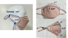 Handmade in Korea Fabric Face Masks , Shape kf94, pink dot