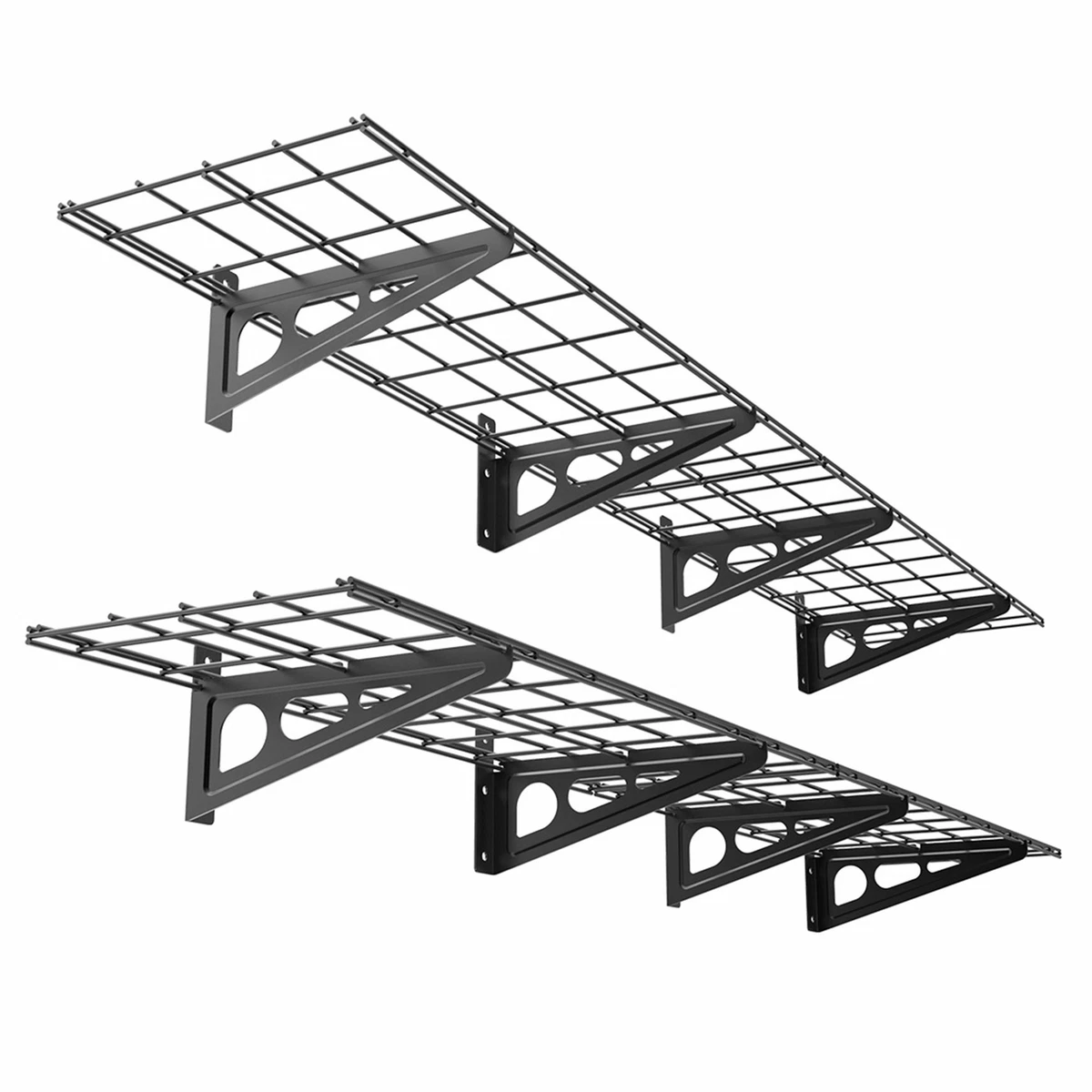 FLEXIMONTS 2 Pack Floating Wall Shelf Garage Storage Rack 12 inch by 72 inch