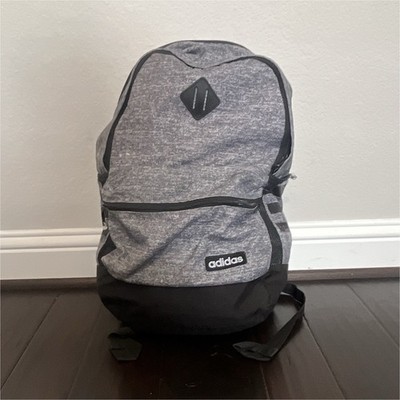 adidas Gray/Black Medium Backpack Zip Closure Adjustable Straps Pockets