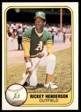 Rickey Henderson 1981 Fleer #574 Oakland Athletics