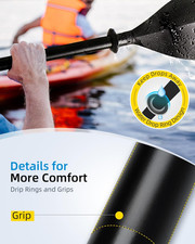 Kayak Paddle 86In/218Cm, 90.5In/230Cm Alloy Shaft 2-Piece Floatable Kayak Oar...