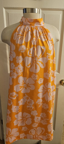 NWT J CREW ORANGE HIGH TIE NECK FLORAL COTTON SUNDRESS SIZE 14 RETAIL $79.50